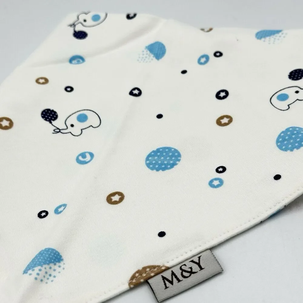 M&Y Organic Bandana Bibs 2 Packs Of Four Soft, Double-Sided, Adjustable Snap